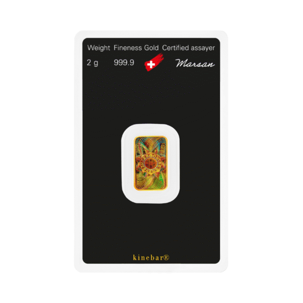 kuldplaat 2g card back kinebar Argor-Heraeus