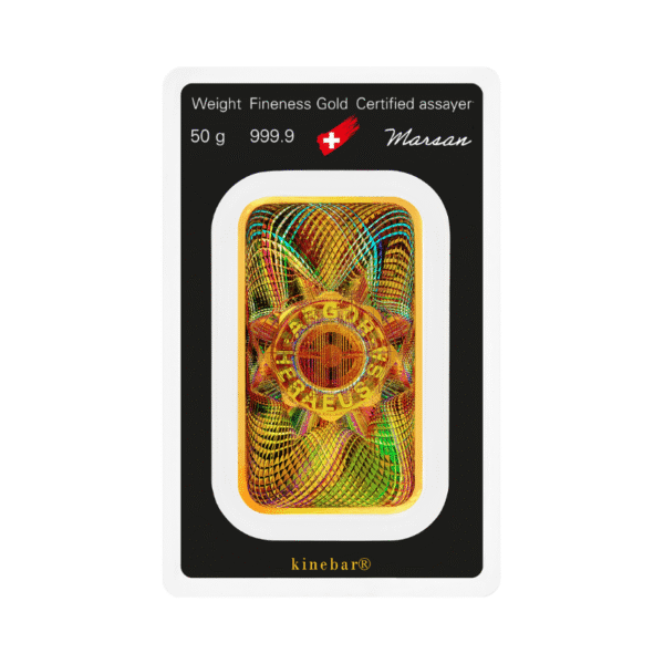 Argor-Heraeus 50g kuldplaat kinebar