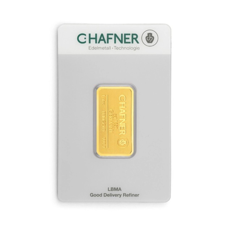 Kuldplaat c.hafner au 99.99 1/4 oz gold bar
