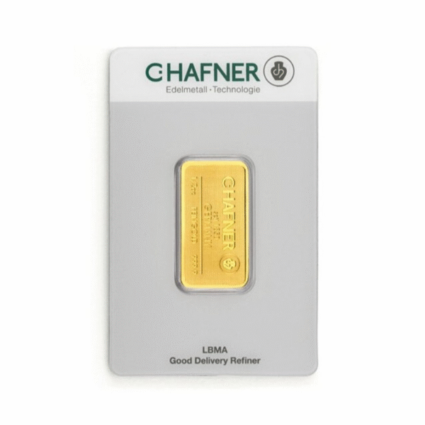 Kuldplaat gold bar au99.99 c.hafner 1/2 oz
